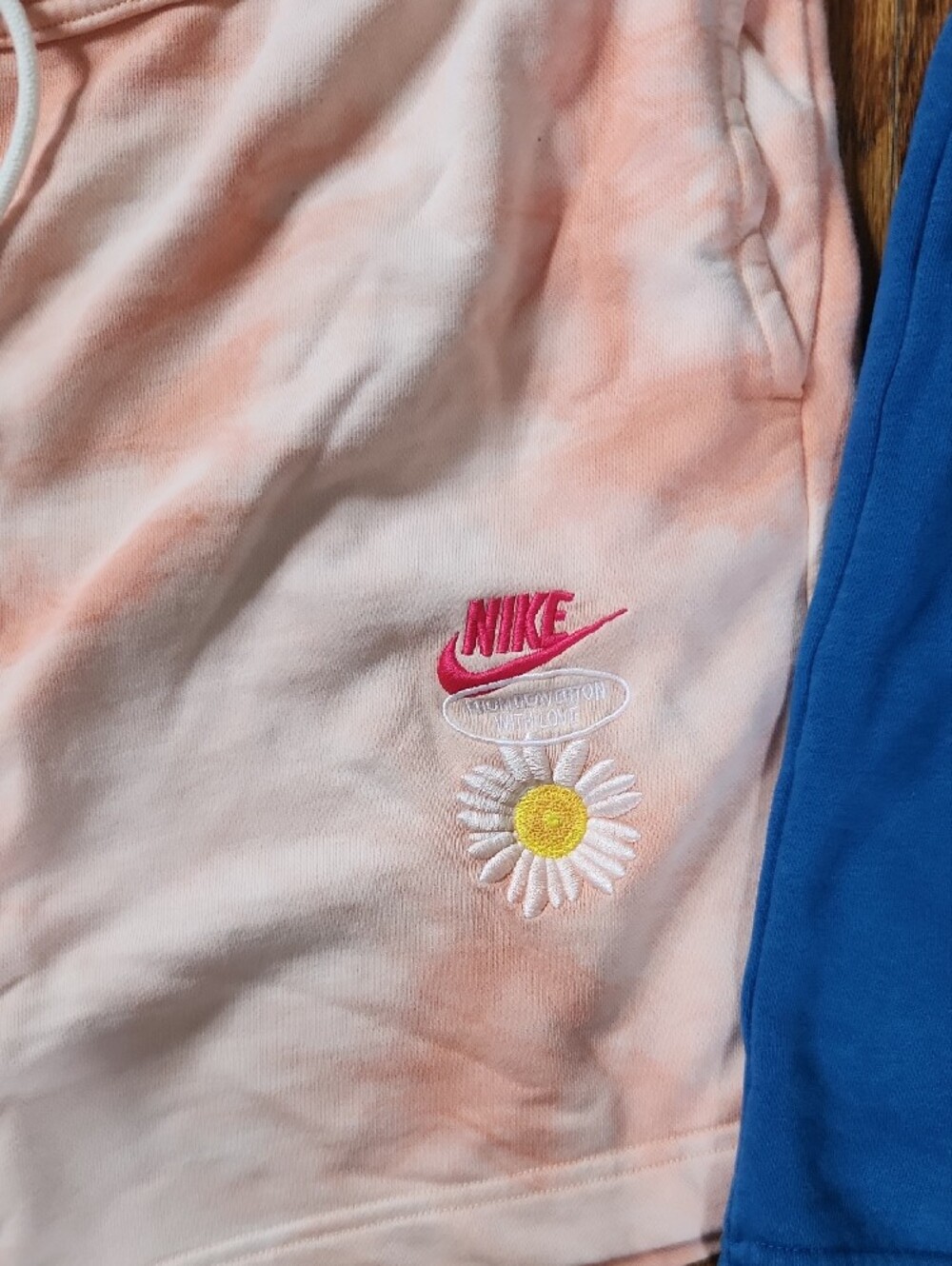 Nike Peach Tie-Dye & Royal Blue Athletic Shorts Set - Picture 2 of 4